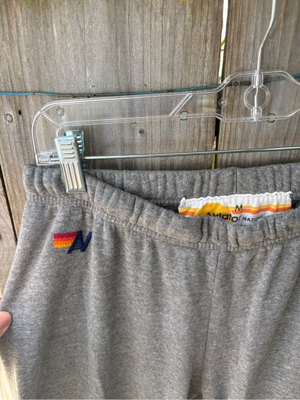 Aviator Nation Gray Joggers with Neon Rainbow Side Stripe - Picture 8 of 10